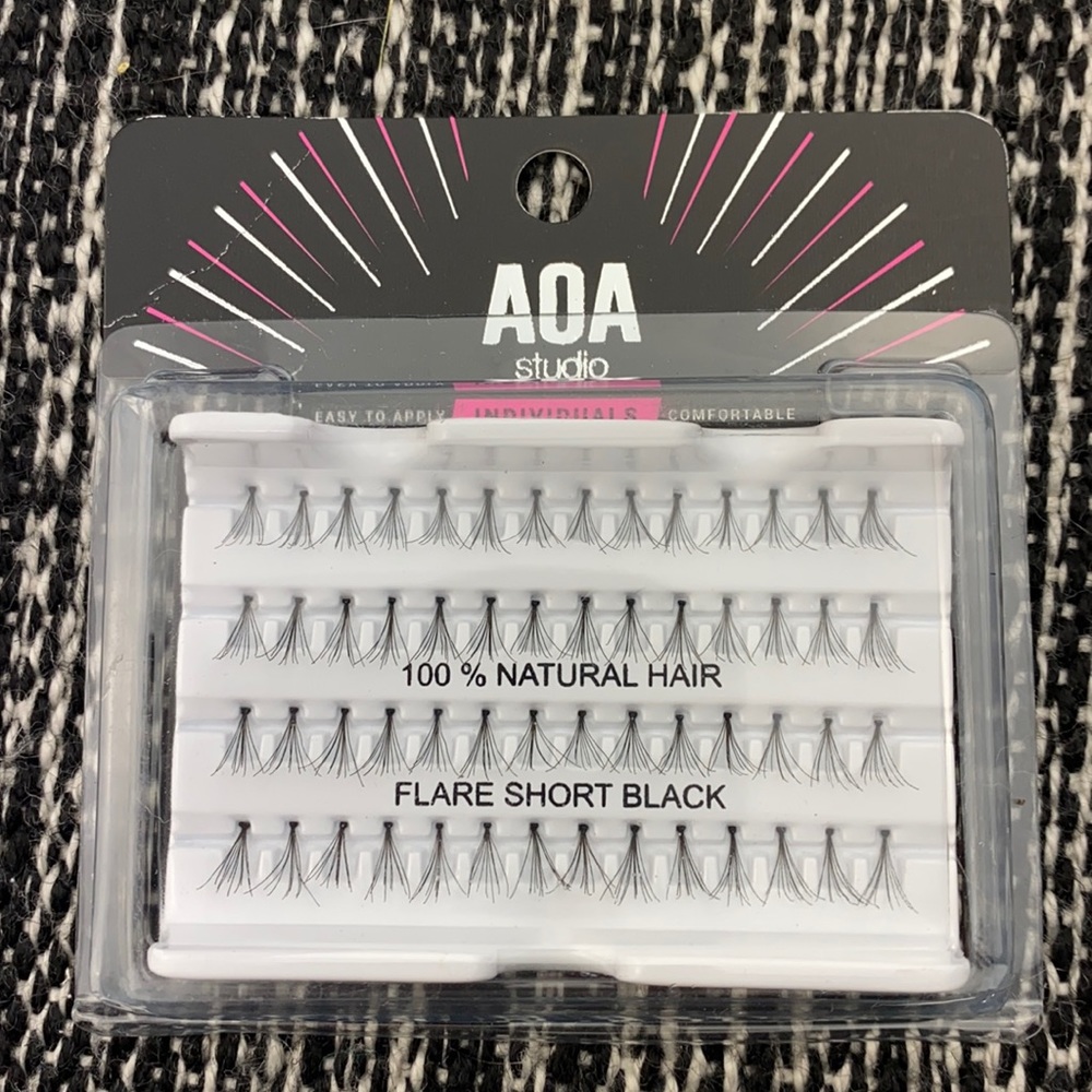 🔥5/$25🔥AOA Studios 100% Natural Hair Individual Lashes - Short Flare